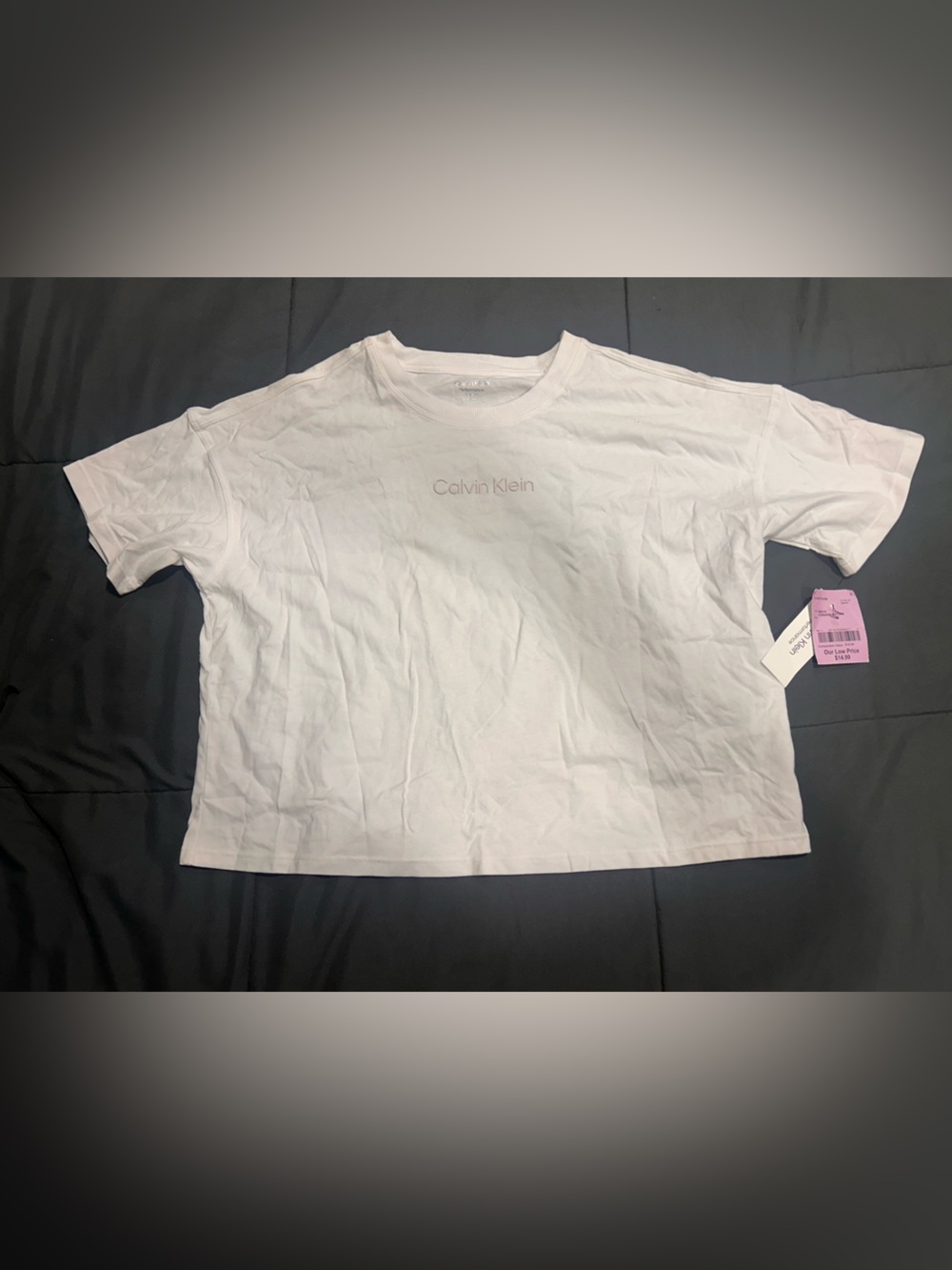 NWT Calvin Klein Womens White Logo Short Sleeve Tee